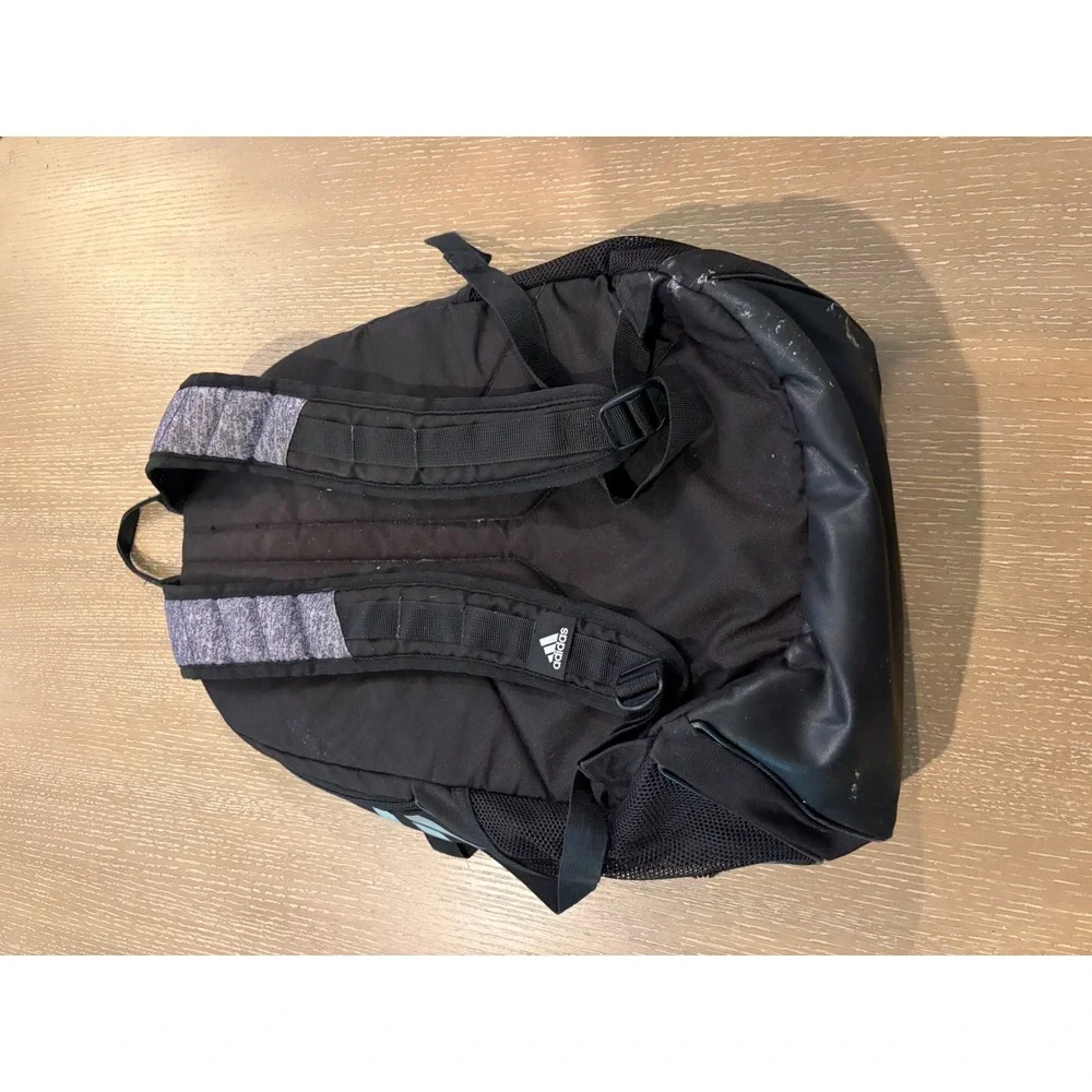 Adidas Gray Black Athletic Backpack Laptop School Gym Travel Book Bag